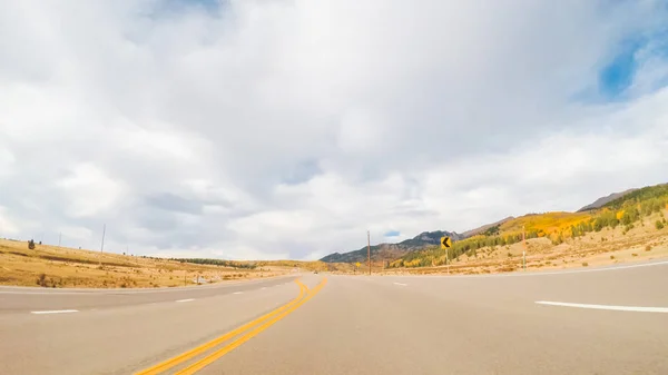 Conduite Sur Route Montagne Cripple Creek Victor Automne — Photo