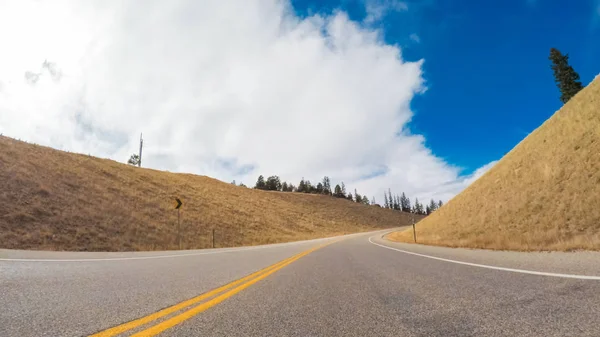 Driving Mountain Highway Cripple Creek Victor Autumn — Stock Photo, Image