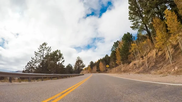 Conduite Sur Route Montagne Colorado Springs Automne — Photo