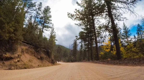 Conducir Pequeños Caminos Tierra Montaña Colorado Springs Cripple Creek Otoño — Foto de Stock