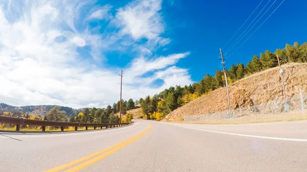 Conduite Sur Route Montagne Cripple Creek Victor Automne — Photo