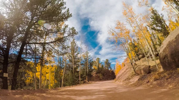 Dirigir Pequenas Estradas Terra Montanha Colorado Springs Para Cripple Creek — Fotografia de Stock