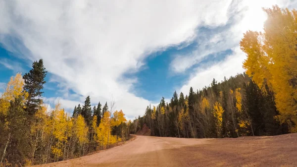 Conduite Sur Les Petites Routes Terre Montagne Colorado Springs Cripple — Photo