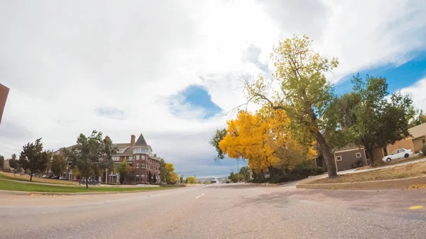 Colorado Springs Colorado Usa Október 2018 Vezetés Történelmi Lakónegyed Ősszel — Stock Fotó