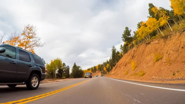 Colorado Springs Colorado Usa October 2018 Driving Mountain Highway Colorado — Stock Photo, Image
