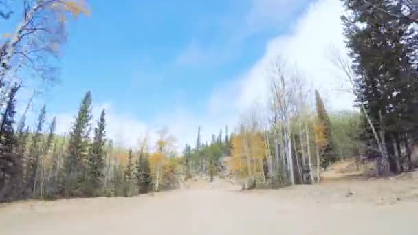 Vezetés Kis Hegyi Földutak Colorado Springs Nyomorék Patak Őszi — Stock videók