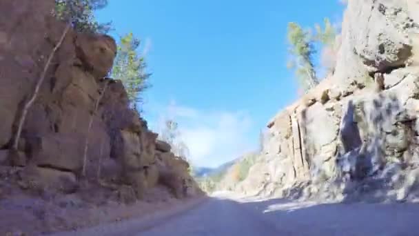 Conducir Pequeños Caminos Tierra Montaña Colorado Springs Cripple Creek Otoño — Vídeo de stock