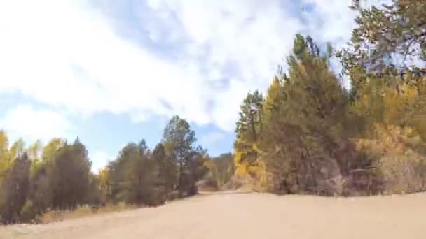 Vezetés Kis Hegyi Földutak Colorado Springs Nyomorék Patak Őszi — Stock videók