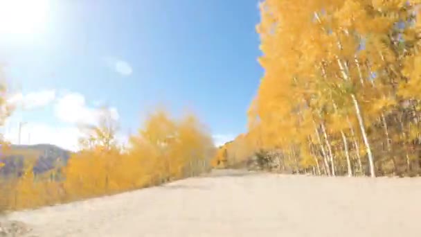 Conducir Pequeños Caminos Tierra Montaña Colorado Springs Cripple Creek Otoño — Vídeo de stock