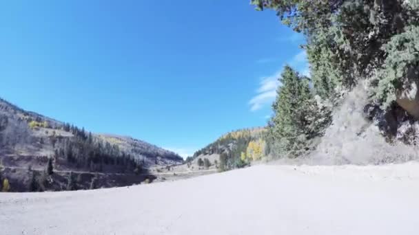 Dirigir Pequenas Estradas Terra Montanha Colorado Springs Para Cripple Creek — Vídeo de Stock