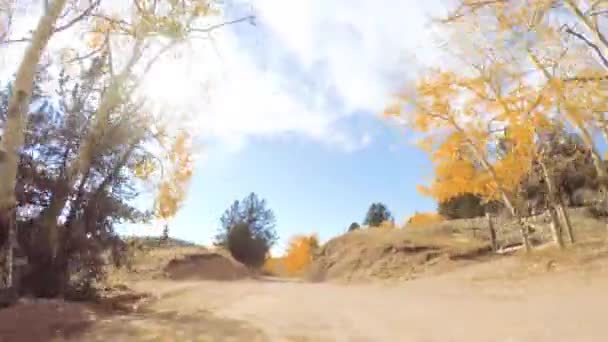 Conducir Pequeños Caminos Tierra Montaña Colorado Springs Cripple Creek Otoño — Vídeo de stock