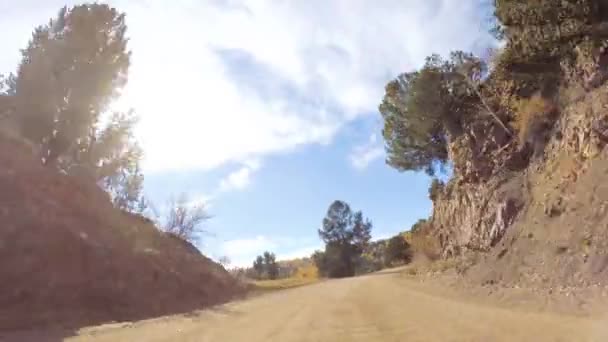 Conducir Pequeños Caminos Tierra Montaña Colorado Springs Cripple Creek Otoño — Vídeos de Stock