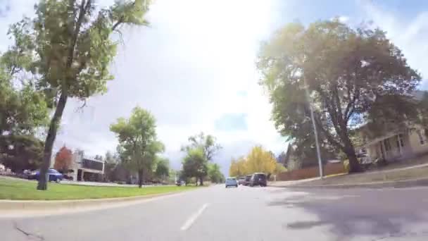 Colorado Springs Colorado Usa Október 2018 Vezetés Történelmi Lakónegyed Ősszel — Stock videók