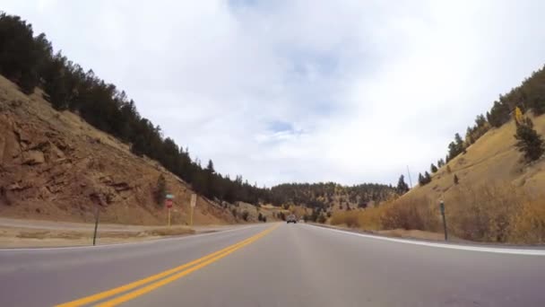 Colorado Springs Colorado Usa October 2018 Driving Mountain Highway Colorado — Stock Video