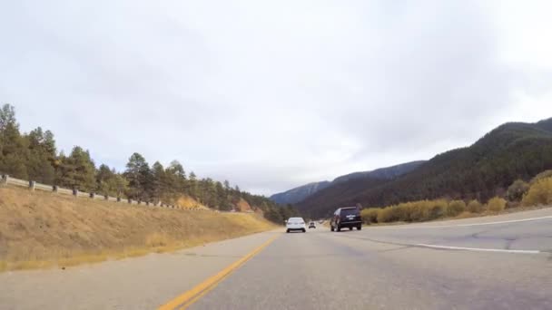 Colorado Springs Colorado Estados Unidos Octubre 2018 Conducir Carretera Montaña — Vídeos de Stock