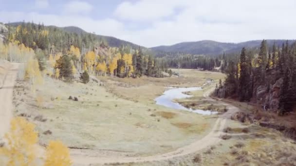 Vezetés Kis Hegyi Földutak Colorado Springs Nyomorék Patak Őszi — Stock videók