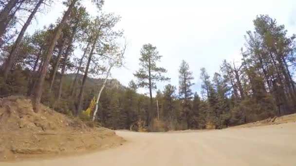 Conducir Pequeños Caminos Tierra Montaña Colorado Springs Cripple Creek Otoño — Vídeo de stock