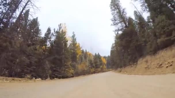 Conducir Pequeños Caminos Tierra Montaña Colorado Springs Cripple Creek Otoño — Vídeo de stock