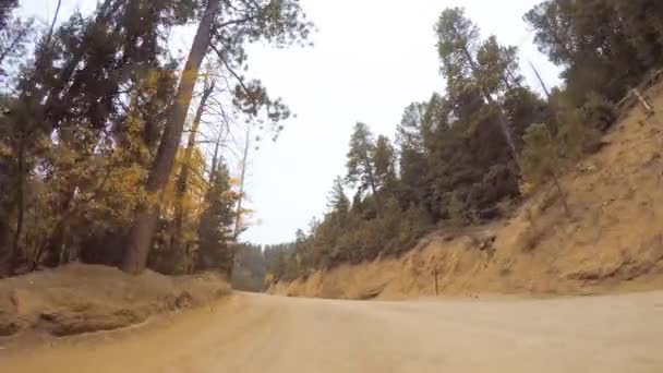 Conducir Pequeños Caminos Tierra Montaña Colorado Springs Cripple Creek Otoño — Vídeo de stock