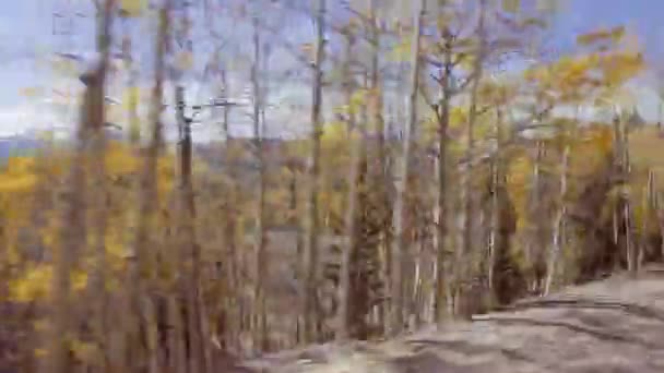 Driving Small Mountain Dirt Roads Colorado Springs Cripple Creek Autumn — Stock Video