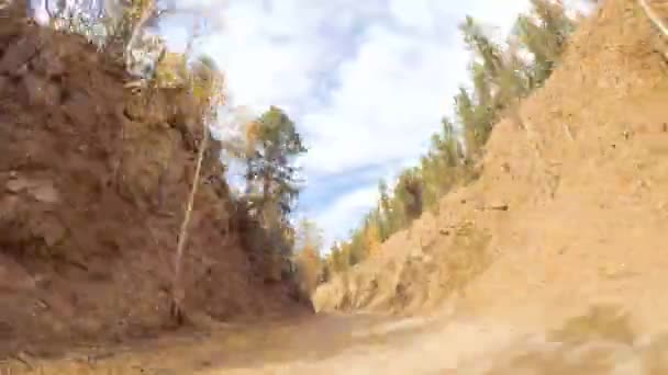 Driving Small Mountain Dirt Roads Colorado Springs Cripple Creek Autumn — Stock Video