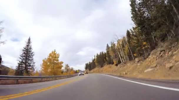 Colorado Springs Colorado Usa October 2018 Driving Mountain Highway Colorado — Stock Video