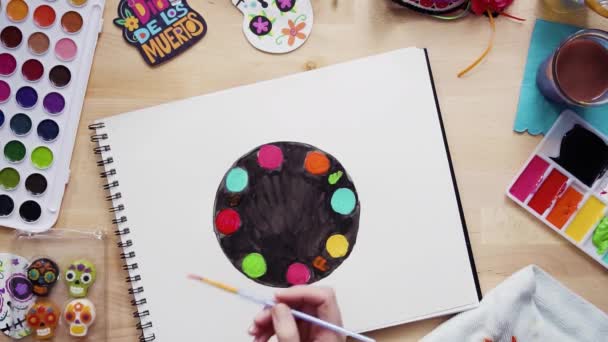 단계적으로 플랫이 휴일에 수채화와 케이크의 디자인을 스케치 베이커 — 비디오