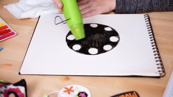 Крок Кроком Плоским Лежав Бейкер Замальовок Дизайн Торт Акварелей Dia — стокове відео