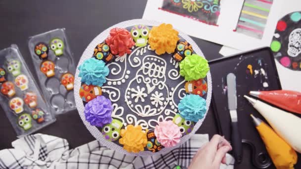 Pas Pas Pose Plate Baker Décoration Multicouche Gâteau Chocolat Avec — Video