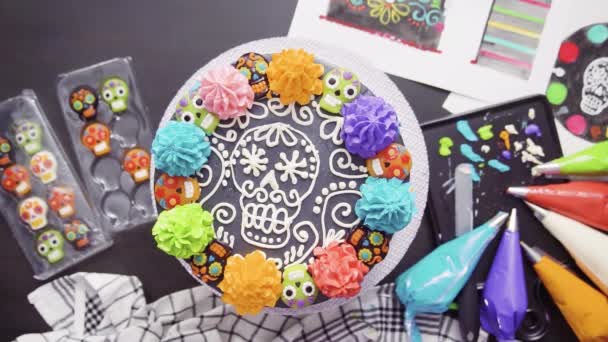 Pas Pas Pose Plate Baker Décoration Multicouche Gâteau Chocolat Avec — Video