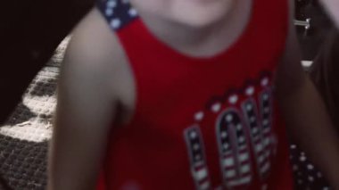 Parker, Colorado, ABD-Haziran 9, 2018 - yüz boyama standında küçük kasaba karnaval.