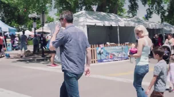 Parker Colorado Usa June 2018 Main Street Vendors Local Carnival — Stock Video