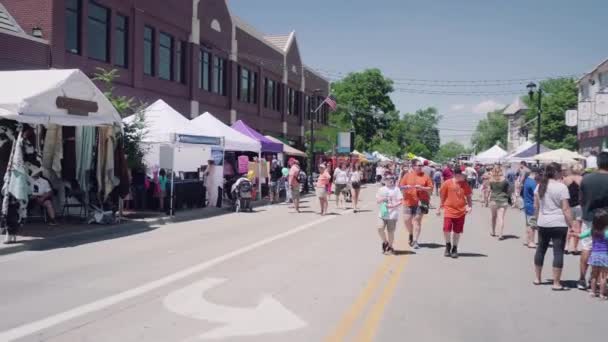 Parker Colorado Abd Haziran 2018 Main Street Yerel Karnavalında Satıcıları — Stok video