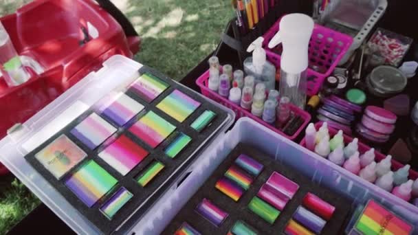 Parker Colorado Estados Unidos Junio 2018 Stand Pintura Facial Carnaval — Vídeo de stock