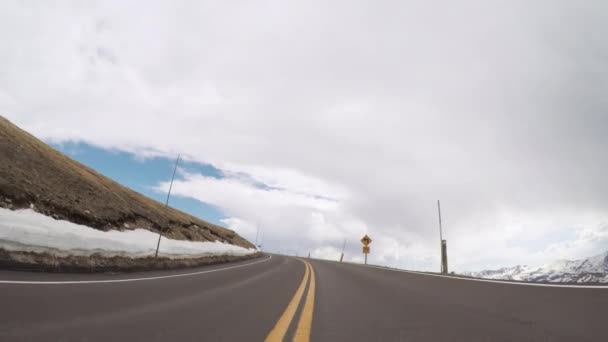 Körning Leden Ridge Road Premiärhelgen Säsongen Rocky Mountain National Park — Stockvideo