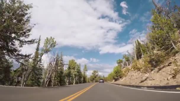 Driving Paved Road Rocky Mountain National Park — Stock Video