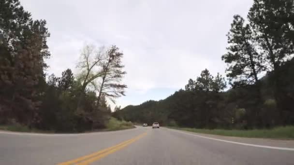 Körning Asfalterad Väg Rocky Mountain National Park — Stockvideo