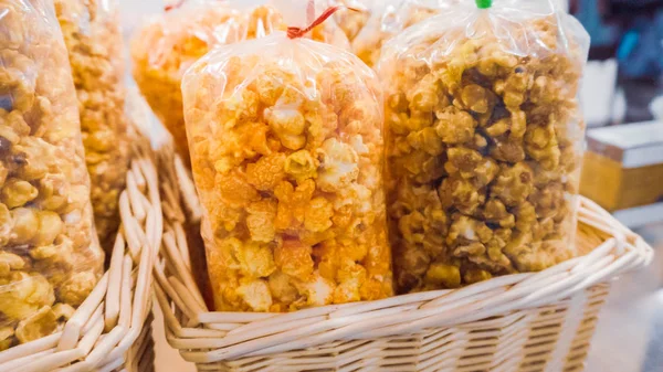 Variety Large Bags Popcorn — Stock Photo, Image