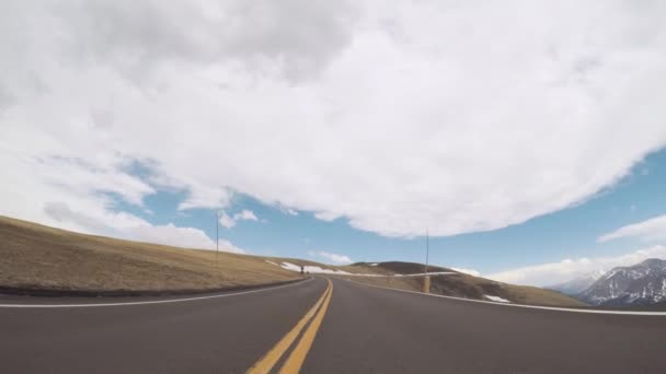 Jízdy Silnici Otevření Víkend Sezóny Rocky Mountain National Park — Stock video