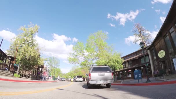 Estes Park Colorado Estados Unidos Mayo 2018 Pov Main Street — Vídeo de stock