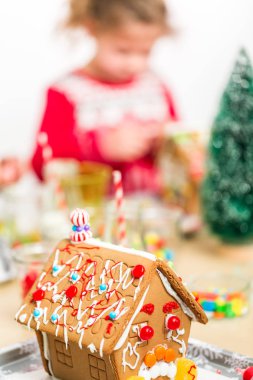 Noel dekorasyon küçük gösterişli evler çocuklar parti zanaat.