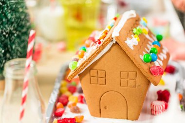 Noel dekorasyon küçük gösterişli evler çocuklar parti zanaat.