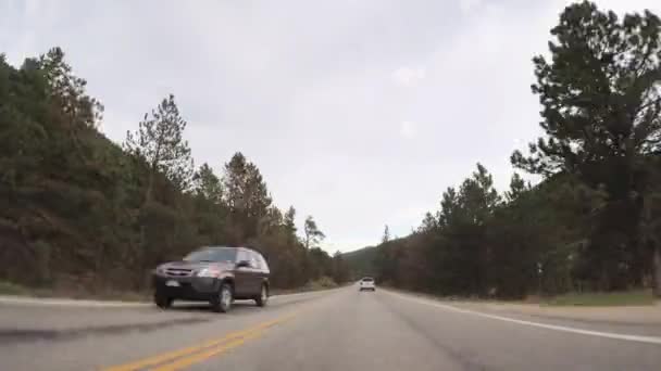 Körning Leden Ridge Road Premiärhelgen Säsongen Rocky Mountain National Park — Stockvideo