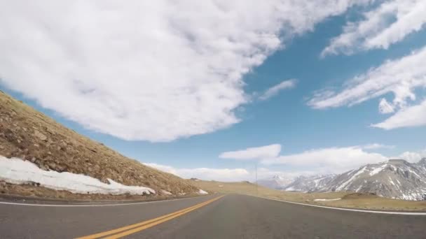 Körning Leden Ridge Road Premiärhelgen Säsongen Rocky Mountain National Park — Stockvideo