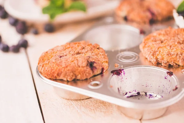Homemade Blueberry Muffins Made Organic Ingredients — Stock Photo, Image