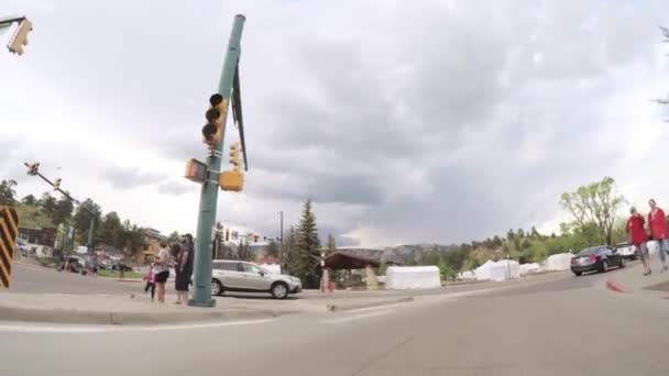 Estes コロラド州 27日 2018 ハメ撮り メイン ストリート アメリカの典型的な小さな山の町の — ストック動画