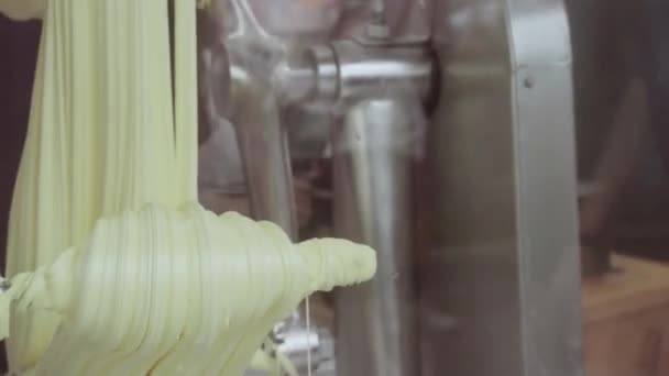 Výroba Taffy Slané Vody Malém Cukrářství — Stock video