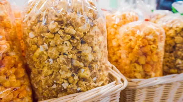 Variety Large Bags Popcorn — Stock Photo, Image