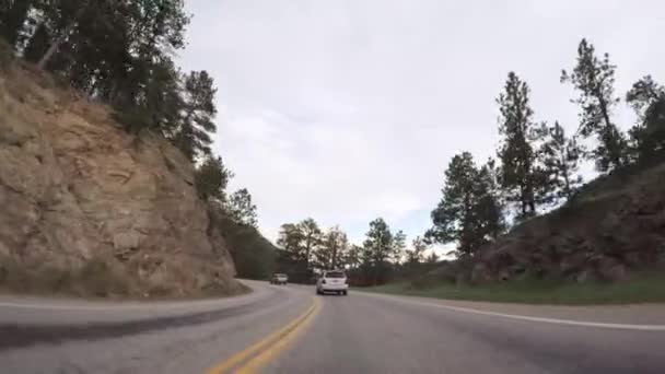 Conducir Por Carretera Pavimentada Parque Nacional Las Montañas Rocosas — Vídeos de Stock