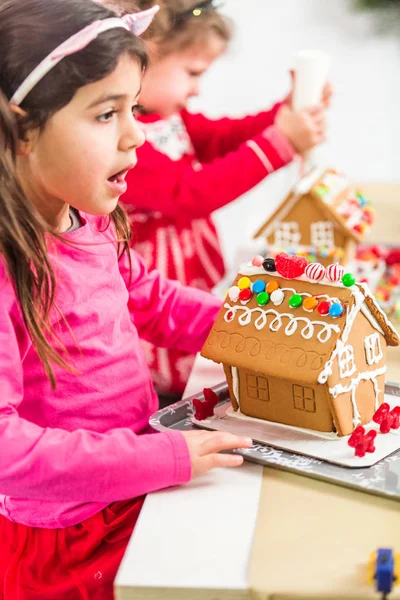 Noel Dekorasyon Küçük Gösterişli Evler Çocuklar Parti Zanaat — Stok fotoğraf